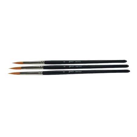 True Flow Golden Taklon Watercolor Paint Brushes, Round, Size 1, Pack Of 3 PK